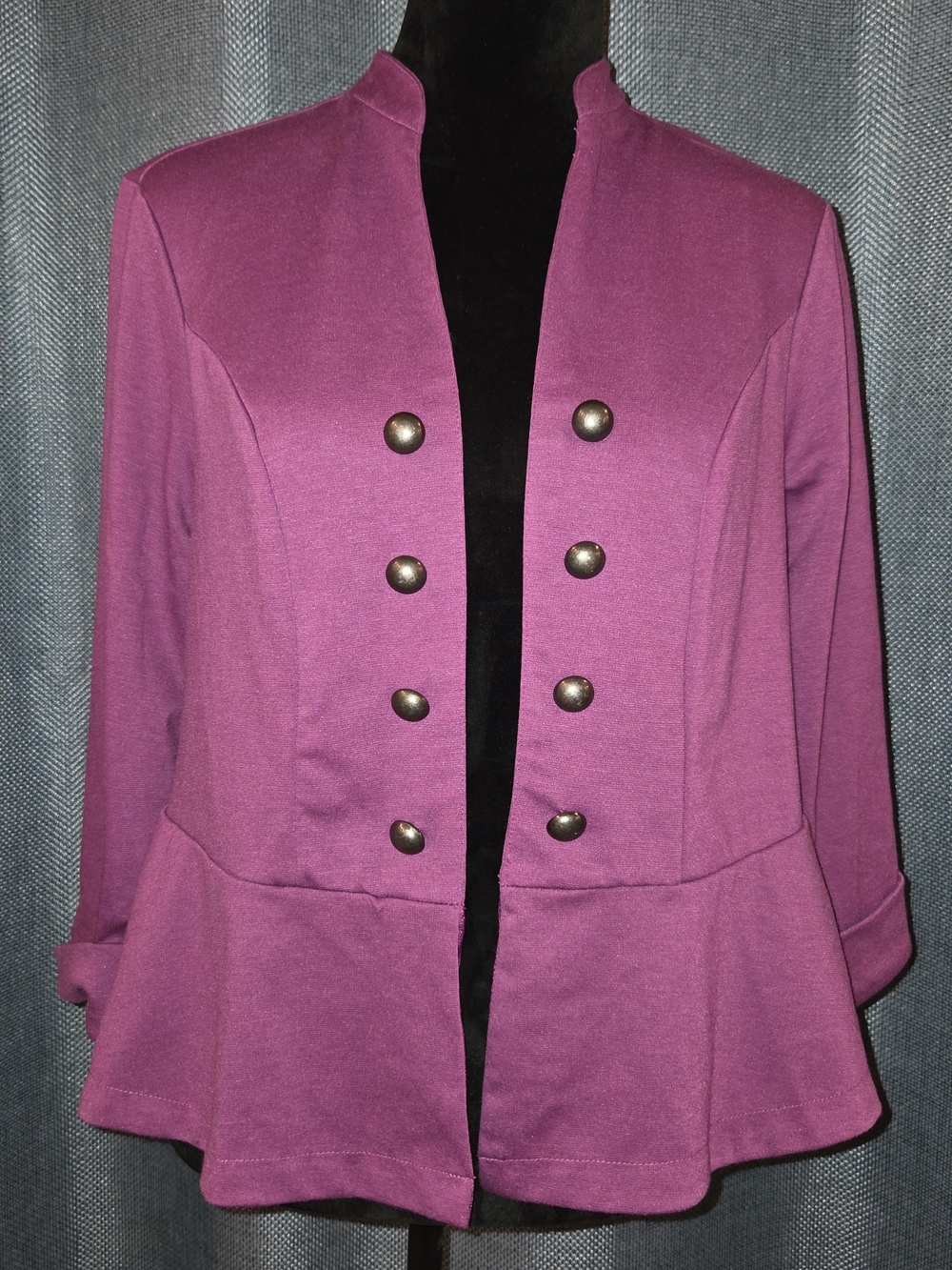 torrid Purple Peplum Military-Button Jacket